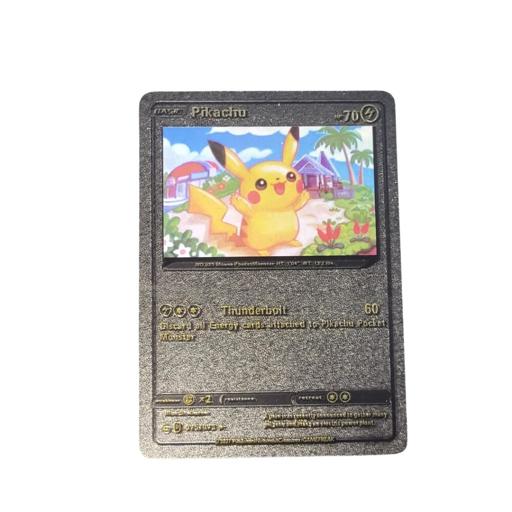 Black  Pikachu  Card - Custom Glitter Edition - Thunderbolt Attack